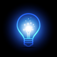 glowing light in the bulb
