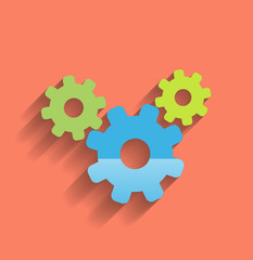 Vector cogwheel flat icon