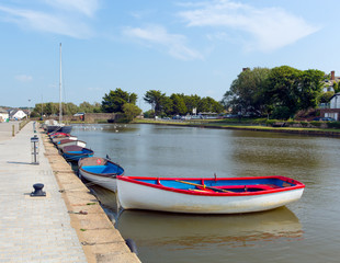 Obraz premium Boats on Bude canal North Cornwell