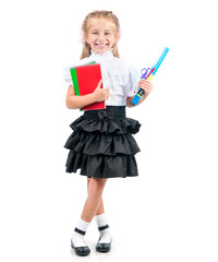 cute little girl in school uniform