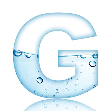 Water and water bubble alphabet letter. 