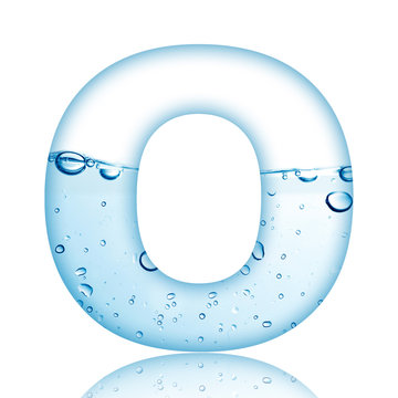 Water and water bubble alphabet letter. 