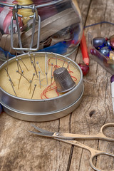 Instruments of repairman clothing  and thread