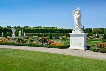 Garden with sculptures in Herrenhausen Gardens, Hanover, Germany
