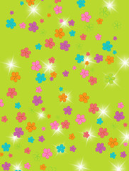 Group of colors, floral background