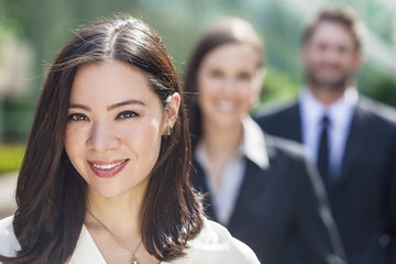 Asian Woman Businesswoman Interracial Business Team