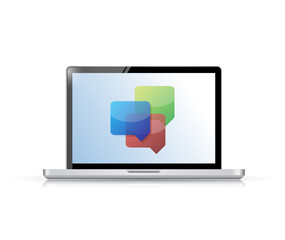 laptop business communication chat. illustration
