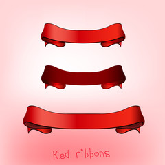 Obraz premium Ribbon banner red b