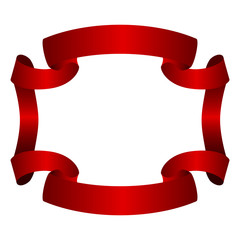 Fototapeta premium Ribbon banner red frame
