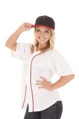 woman baseball touch hat