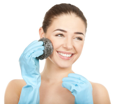 Body care. Wrong way to scrab your face