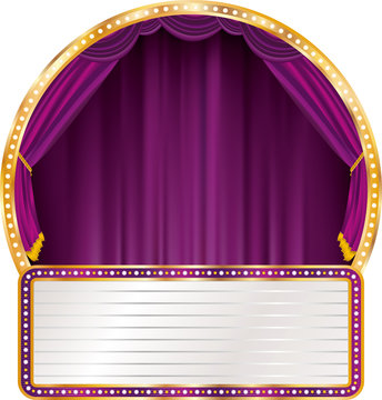 purple round stage billboard