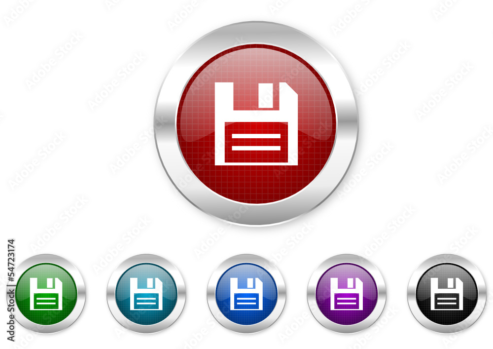 Poster disk icon set