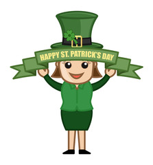 Happy St. Patrick's Day - Cartoon Business Characters