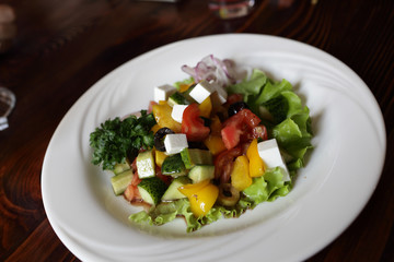 Greek salad on a plate