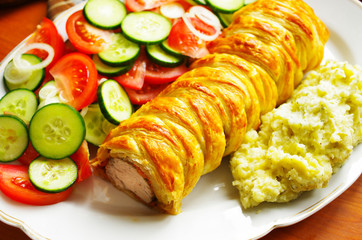 Pork fillet in puff pastry