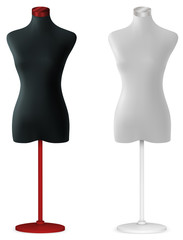 Empty female mannequin torso template