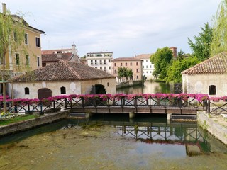 Obraz premium The carriage wheel of a water mill in Portogruaro
