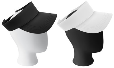 Mannequin head with blank visor template