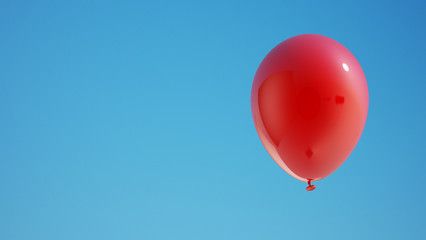 Red Balloon with Clipping Path