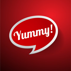 Yummy label or speech bubble
