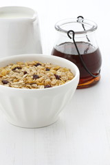 Delicious and healthy muesli cereal