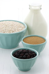 Healthy and delicious oatmeal ingredients