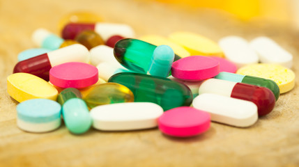 Colorful tablets with capsules