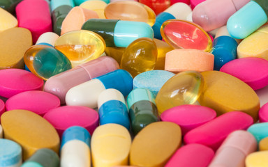 Fototapeta na wymiar colorful of pills