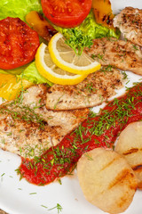 Tasty fish pike perch fillet