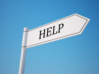 Fototapeta premium Help Signpost with Clipping Path