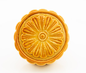 Moon cake isolated on white background
