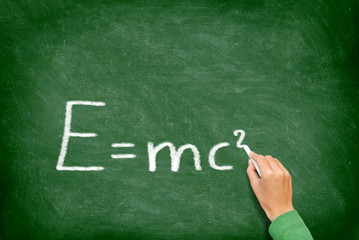 E=mcÂ² physics science formula equation blackboard