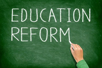 Education reform - school reform blackboard - obrazy, fototapety, plakaty