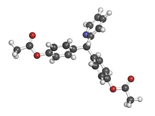 Bisacodyl laxative drug, chemical structure.