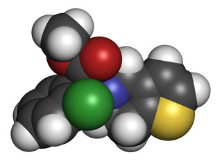 Clopidogrel antiplatelet agent, chemical structure.