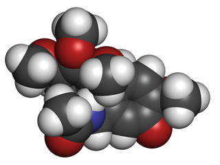 Colchicine gout drug, chemical structure.