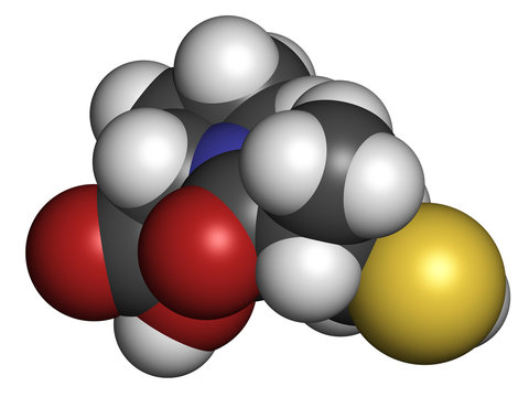 Captopril high blood pressure (hypertension) drug.