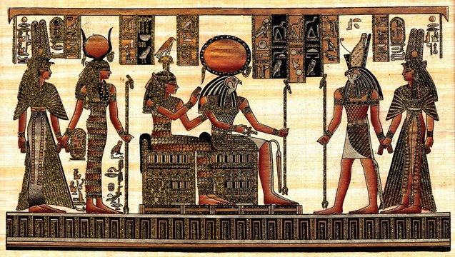 Scene from afterlife ceremony painted at papyrus
