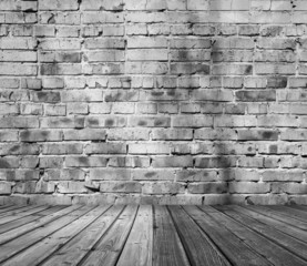 old room with brick wall