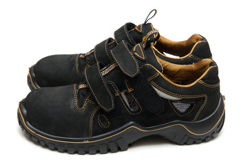 Work boots is on white background