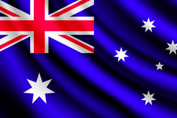 Waving flag of Australia,vector