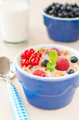 Breakfast with cereals and berries