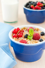 Breakfast with cereals and berries
