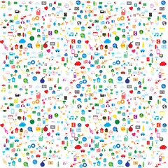 Icons social network background with media icons