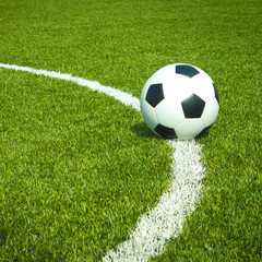 Soccer football field stadium grass line ball background texture