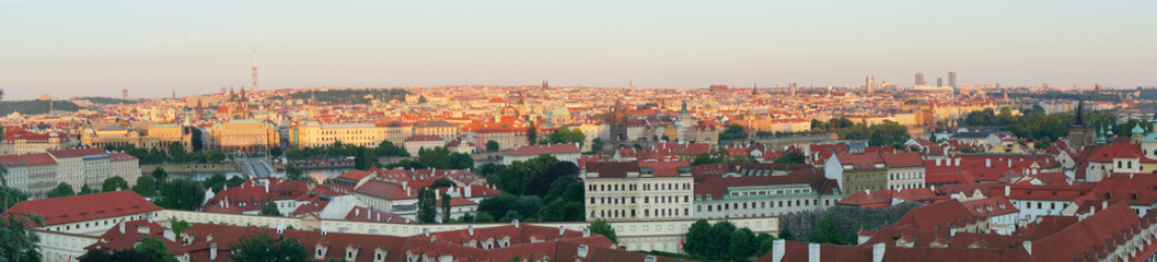 Fototapeta na wymiar Panorama of Prague downtown