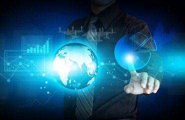 Business person working with modern virtual technology