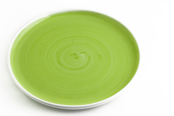 isolated green dish on white background
