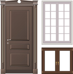 door and windows high detailed vector illustration
